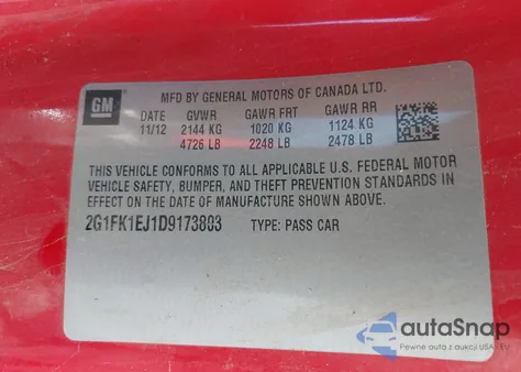 2013 Chevrolet Camaro 2Ss from USA, damaged, VIN 2G1FK1EJ1D9173803